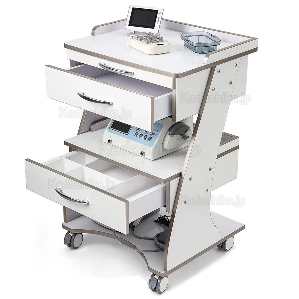 Dentech G06 歯科 モービル キャビネット / ダブルドロワーデンタルカート 器具トレイ付き